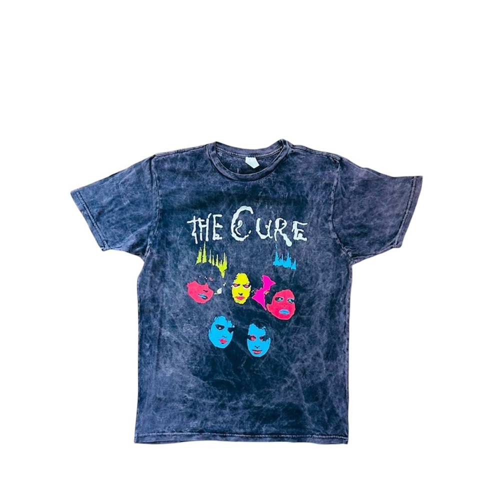 Graphic Band T-Shirt with Colorful Faces The Cure